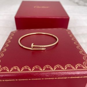 Cartier Juste un Clou small yellow gold with diamonds,  size 17 bracelet.